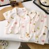 Conjunto de Pijama Infantil Verão Novo Meninas Fino Manga Curta Calças Roupa de Ar Condicionado para Bebê Roupa de Casa para Meninos Roupa Infantil