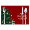 Novos Jogos Americanos de Linho de Natal com Estampa de Carta de Bênção de Feriado, Jogos de Mesa Decorativos para Convidados Transfronteiriços, Tapetes Isolantes, Porta-Copos