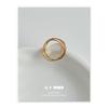 Latón Galvanizado con Oro Real de Alta Retención de Color Estilo Ins Normcore Elegante Popular Nuevo Elegante Adorno de Mano Apilable Anillo Delgado para Mujer