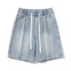 Shorts estilo Hong Kong masculinos soltos retos jeans finos de verão para adolescentes calças casuais masculinas novas