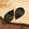 Pendientes de madera más vendidos en Amazon transfronterizos moda europea y americana exagerados geométricos huecos de madera suministro directo de fábrica