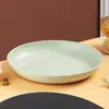 Plato redondo de paja de trigo nórdica y PP engrosado de 28 cm para el hogar y el restaurante, plato grande anti-caídas para la cena, plato para ensalada de desayuno