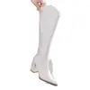 Botas de Caña Alta con Corte en V Botas Largas para Mujer 2026 Otoño Nuevo Estilo Botas de Tacón Grueso Botas de Tacón Alto para Mujeres Bajitas Botas de Montar Versátiles