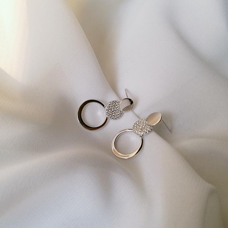 ED803371 3372圆形菱形耳环