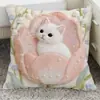 Funda de Almohada de Pascua de Animales Lindos, Funda para Cojín de Sofá con Bordado de Imitación de Conejo, Decoración de Pascua