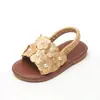 Sandalias Elásticas de Flor de Perla para Niñas Suela Suave Antideslizante Punta Abierta Dulce Estilo Princesa Sandalias Infantiles