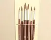 Pincel de Tinta a Óleo Pontudo de Pelo de Lobo Pincel para Traços Pincel para Guache Conjunto de Canetas de Linha de Gancho Conjunto de 6 Peças Caneta para Pintura Acrílica