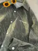 Camisa de pana retro estilo americano para hombre, marca de moda primavera, bordado, sensación de alta gama, camisa guapa Corppie, estilo de Hong Kong, chaqueta japonesa