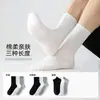 Meias esportivas de algodão puro para homens e mulheres, de cano médio, adequadas para primavera e outono, sem costura, antibacterianas, resistentes a odores, disponíveis em preto e branco, estilo fino de verão, meias de tubo longo