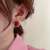 Plato de Incienso Repelente de Mosquitos Cuadrado Irregular Retro Estilo Hong Kong Agujero para Clip de Oreja Aretes Rojos de Alta Gama Sin Agujero Simples Festivos de Año Nuevo