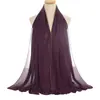 Novo Lenço de Cabeça de Chiffon com Pérolas e Strass para Mulheres, Lenço Longo com Corrente para Sorteio, Lenço Longo, Xale YS010