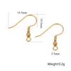 Gancho para la oreja de acero inoxidable con resorte de cuentas, gancho para la oreja, pendientes, accesorios de joyería DIY, gancho para joyería, accesorios chapados en oro real