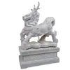 En Stock Hotel Courtyard Villa Puerta Adornos Decorativos Rojo Atardecer Piedra Tallada Pixiu, 80cm de Alto Piedra Azul Tallada Unicornio