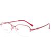 Danyang Gafas al por Mayor Ultraligeras Elegantes de Media Montura con Memoria de Titanio Montura de Gafas Metálica para Mujer con Lente Plana Óptica 21022