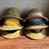 Sombrero de Paja para Mujer, Nuevo Estilo de Verano, Sombrero Retro con Borde Enrollado para Protección Solar, Sombrero de Sol a la Moda para Mujer, Sombrero de Talla Grande, Sombrero de Verano para Mujer