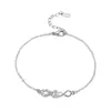 Pulseira de Zircônia Infinito Duplo Símbolo do Infinito Oito Caracteres Pulseira de Linhas Cruzadas Fashionável Única Linda Presente de Aniversário