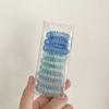 Fio de telefone com gradiente transparente Rede de anel de cabelo Vermelho 9 caixas de corda de cabelo pequena e fresca corda de cabelo elástico de borracha coreano sem costura