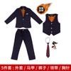 Traje pequeño de tres piezas de color sólido para niños coreanos nuevos de otoño, vestido de actuación para presentador de discurso de piano para chico guapo