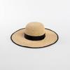 Moda Primavera e Verão Casual Borda Fita Artesanal Chapéu de Palha Lafitte de Aba Larga Chapéu de Palha Dobrável Protetor Solar e de Sol para Mulheres