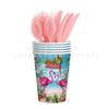 Amazon nuevo traje de fiesta temático de verano Aloha Flamenco plato de papel desechable servilleta banderín de tirar mantel
