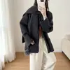 Nuevo Abrigo de Lana para Mujer Otoño/Invierno 2026, Estilo Holgado y Casual, Abrigo de Lana en Blanco Leche, Amarillo Leche Claro y Morado Glaseado