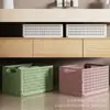Cesta de Almacenamiento de Plástico Cesta de Almacenamiento de Cocina Caja de Almacenamiento de Escritorio de Baño Cesta de Almacenamiento de Imitación de Ratán Caja de Almacenamiento de Snacks