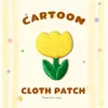 Parches bordados termoadhesivos de comercio exterior al por mayor, parches de tela de flores de dibujos animados para manualidades, accesorios para ropa, parches para reparar agujeros sin coser