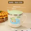 Taza de Agua Infantil de Acero Inoxidable 304 con Dibujos Animados y Asa Taza para Beber para Estudiantes de Preescolar Taza de Leche con Tapa Taza de Doble Pared