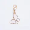 Colgante de esmalte de dibujos animados blanco, colgante de aleación en tono blanco, accesorios para manualidades, adorno colgante decorativo, accesorio para llavero, venta al por mayor