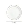 Plato de restaurante occidental de hotel plato de cerámica dorado estilo europeo plato redondo poco profundo plato plano plato para bistec vajilla para el hogar