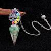 2145-Nuevo Producto Transfronterizo Árbol de la Vida Colorido Grava de Cristal Resina Péndulo Cónico Hexagonal Joyería para Meditación Yoga