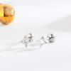 S925 Plata Uñas para Hueso de la Oreja Simples Estrella Torcida Tornillo Aretes Perforación de Oreja para Mujer Joyería de Oreja Diamante Brillante