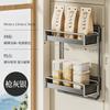 Estante de almacenamiento para refrigerador con absorción magnética multifuncional, estante de almacenamiento lateral, rollo de papel de cocina, estante ajustable sin clavos ni perforaciones.