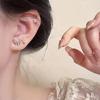 Llegada Nueva 2024 Aretes de Uña para Hueso de la Oreja con Mariposa, Circonia y Perla para Mujer, Diseño de Nicho de Lujo Ligero, Sentido Avanzado, Joyería para Oreja