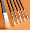 Conjunto de Pincéis para Tinta a Óleo Mali, Pincéis para Pintura com Cerdas, Pincéis para Tinta Acrílica, Pincéis para Tinta Guache, Pincéis Planos, 6 Peças, Tamanhos Único e Duplo, G1716