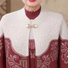 Ropa de Invierno para Madres Nuevas Conjunto de Dos Piezas Estilo Guofeng Otoño e Invierno Forrado de Felpa Engrosado Suéter de Estilo Occidental Cárdigan Cálido