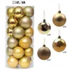 Decoración de Bola de Navidad Hueca Electrochapada 6cm Bola de Plástico Adorno Colgante para Árbol de Navidad Decoración para el Hogar en Fiestas Caja de Juego de Bolas Redondas