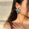 Europa y Estados Unidos joyería transfronteriza temperamento retro aretes simples tendencia metal frío aretes plisados irregulares