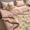 Juego de cuatro piezas de algodón puro INS modelo nuevo 2026 funda de edredón de gasa de doble capa 100% algodón, sábana, juego de ropa de cama de tres piezas para dormitorio de estudiante