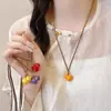 Collar con Colgante de Calabaza de Esmalte de Colores, Accesorios para Mujer, Cadena para Suéter de Verano, Estilo Largo, Joyería de Alto Nivel Estilo Chino Nuevo