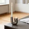 Moderno Simples Acessível Luxo Prata Cerâmica Castiçal Ornamentos Mesa de Jantar Pequeno Pedestal de Vela Casa Desktop Decorações Suaves