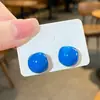 Aretes Curvos en Forma de C Brillantes de Dopamina, Aretes Sencillos de Esmalte de Color Sólido Macaron Color Caramelo para Niñas Jóvenes