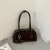 Cross2026 Nuevo Bolso Baguette Otoño Invierno Bolso Simple Tipo Bowling Bolso de Hombro Moda para Mujer Color Sólido Bolso Individual Cruzado