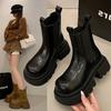 Botas Martin Estilo Europeo para Mujer, Estilo Británico, Nuevas Botines de Suela Gruesa Otoño e Invierno 2025, Botines Chelsea sin Cordones