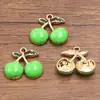 8 Estilos 2 Cores Acessórios de Joias de Liga DIY Charme de Esmalte Kc Dourado Gotejamento de Óleo Fruta Cereja Morango Pingente Pingente