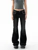 Jeans Retro Americanos Negros de Tiro Bajo Micro-Campana para Mujer Primavera 2027 Elásticos Adelgazantes Favorecedores Pantalones de Campana Estilo Hot Girl