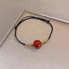 Colgante de collar de ágata roja de imitación estilo chino para mujer, Cuentas de pulsera de frijol rojo, Cadena para clavícula, Collar de la fortuna de frijol de amor al por mayor