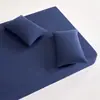 Lençol de baixo de malha de algodão grau A com elástico, colcha de peça única, protetor de colchão e um conjunto de fronhas de três peças para todas as estações