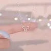 Collar de Corazón con Lazo de Plata Pura S999 de Gama Alta para Mujer, Princesa Fugitiva de Lujo Ligero, Cadena para Clavícula de Chica Linda Dropshipping