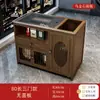 Mesa de Té Móvil para el Hogar, Pequeño Soporte de Té con Ruedas, Juego de Té para Sala de Estar, Tetera y Juego Integrados, Mesa Lateral para Sofá, Gabinete de Agua para Té de Balcón